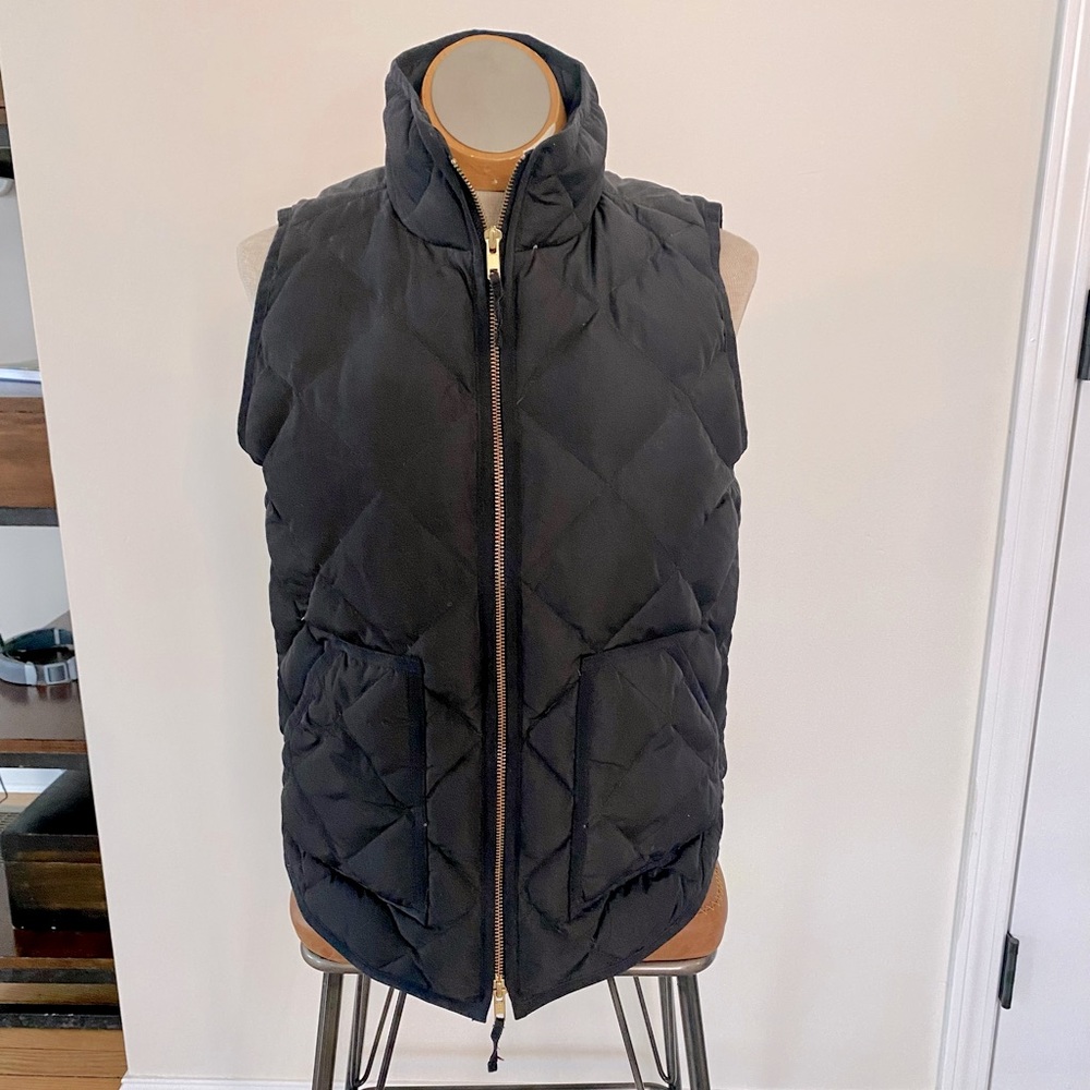 Jcrew black quilted puffer vest